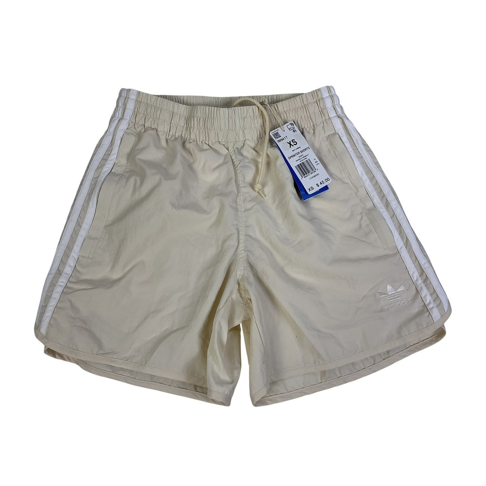 Adidas Originals Men's XS Sprinter Shorts Cream White 3 Stripe New With Tags - Picture 4 of 12